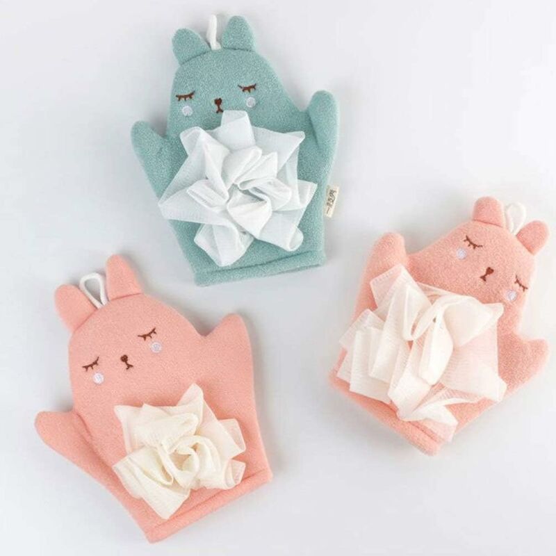 Baby Bath Sponge Gloves 3 Pack – Soft Cartoon Animal Washcloth Mitts
