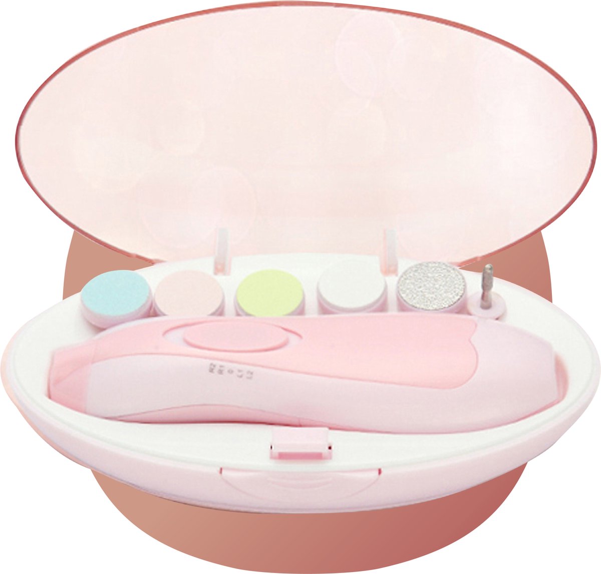 Electric Baby Nail File Set with LED Light – Gentle Nail Care Kit (Pink)