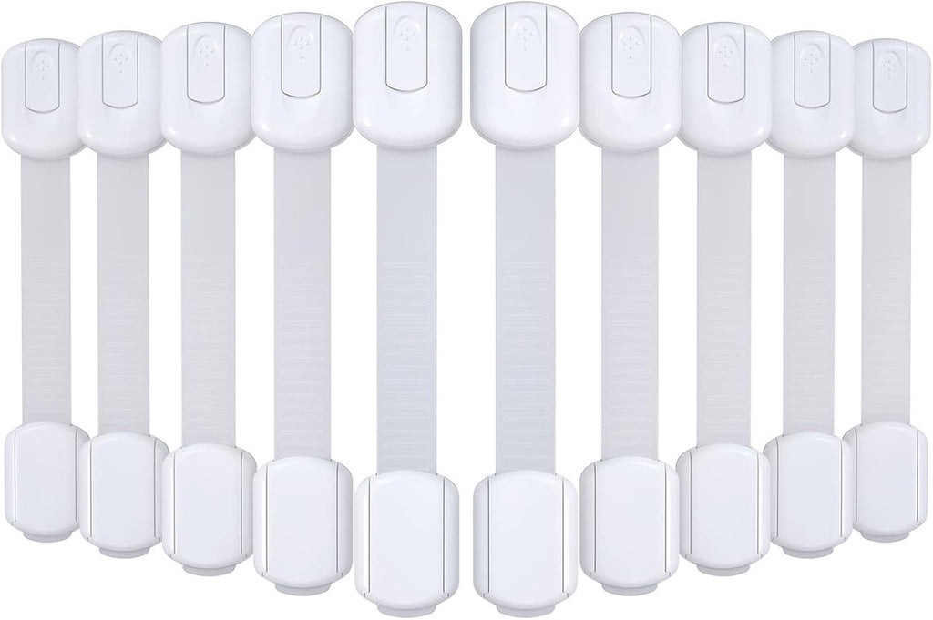 Child Safety Cabinet Locks – Adhesive Drawer & Cupboard Locks (10 Pack)