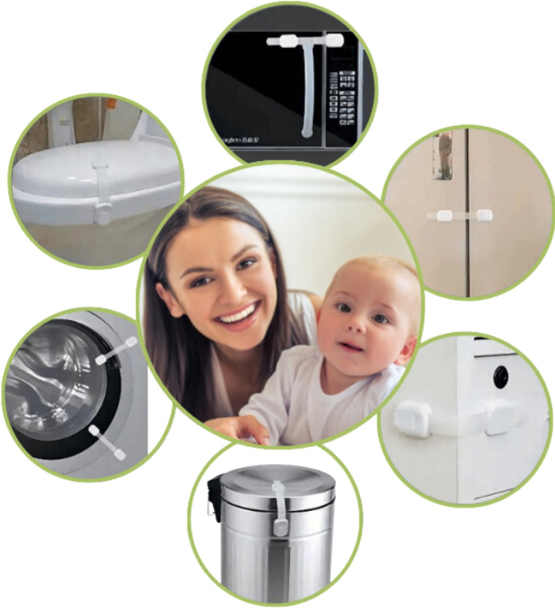 Child Safety Cabinet Locks – Adhesive Drawer & Cupboard Locks (10 Pack)