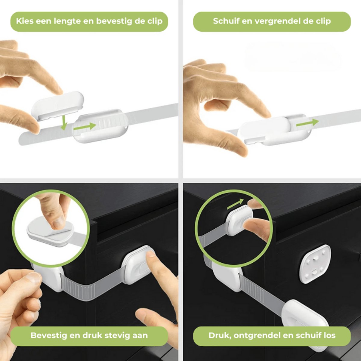 Child Safety Cabinet Locks – Adhesive Drawer & Cupboard Locks (10 Pack)