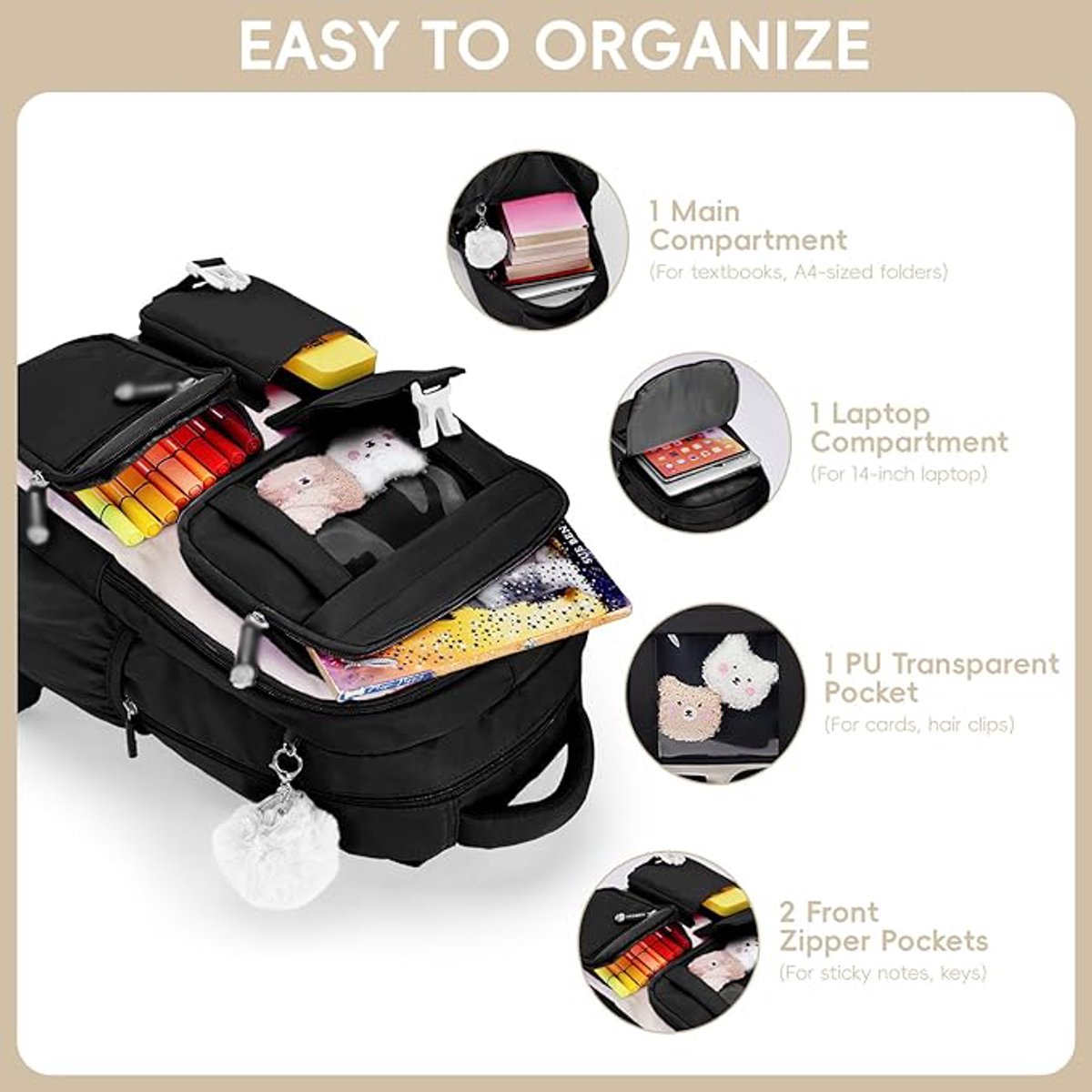 Kids School Backpack – Lightweight Breathable Multi-Compartment Bag