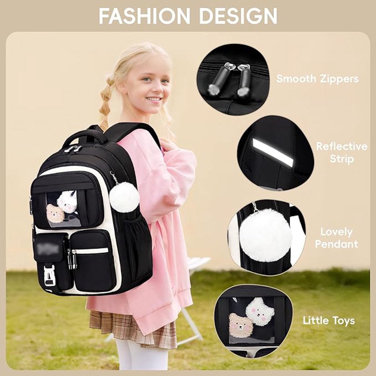 Kids School Backpack – Lightweight Breathable Multi-Compartment Bag