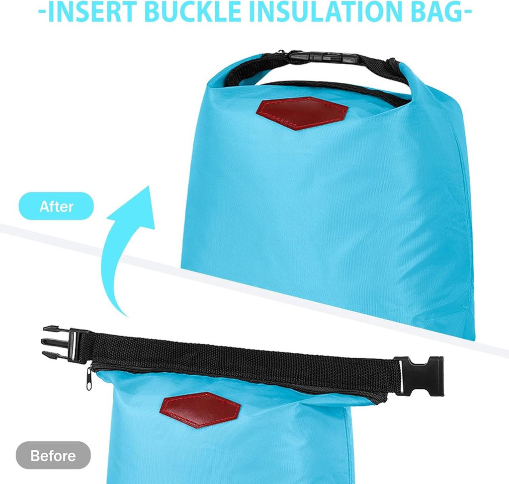 Insulated Lunch Bag – Portable Waterproof Picnic Bag with Blue Zipper