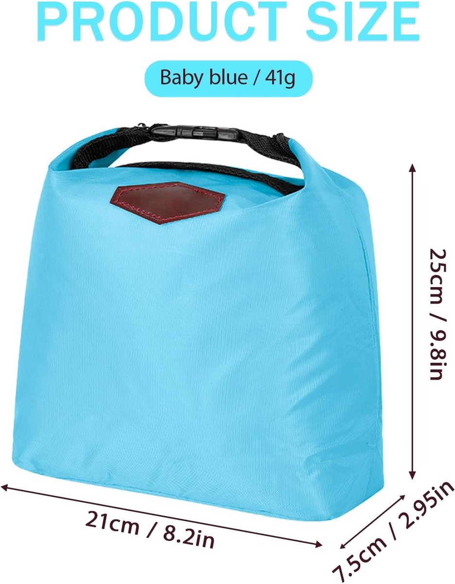 Insulated Lunch Bag – Portable Waterproof Picnic Bag with Blue Zipper