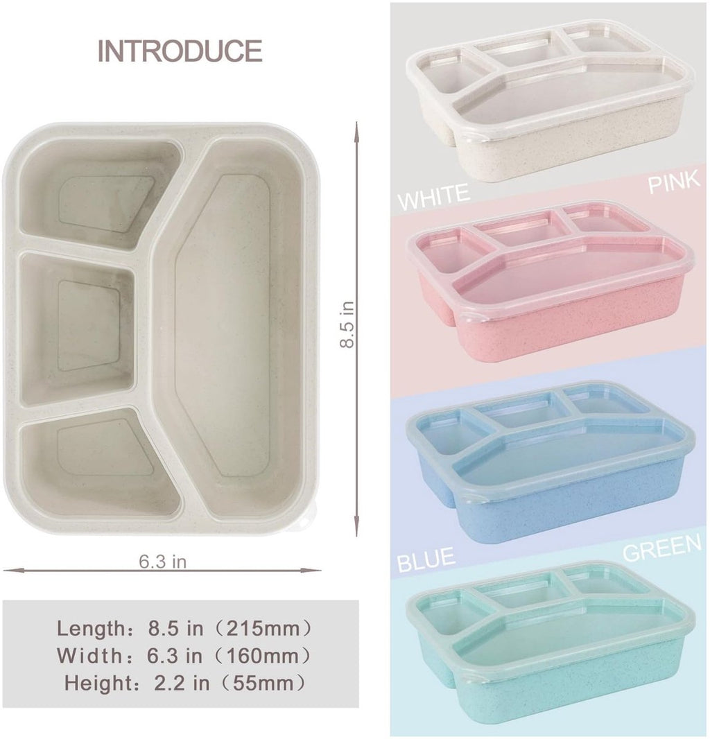 4-Pack Stackable Lunch Boxes – BPA-Free, Leakproof, Portion-Control Compartments