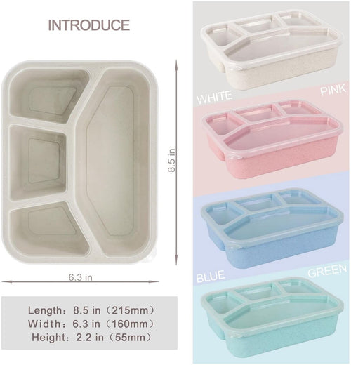 4-Pack Stackable Lunch Boxes – BPA-Free, Leakproof, Portion-Control Compartments
