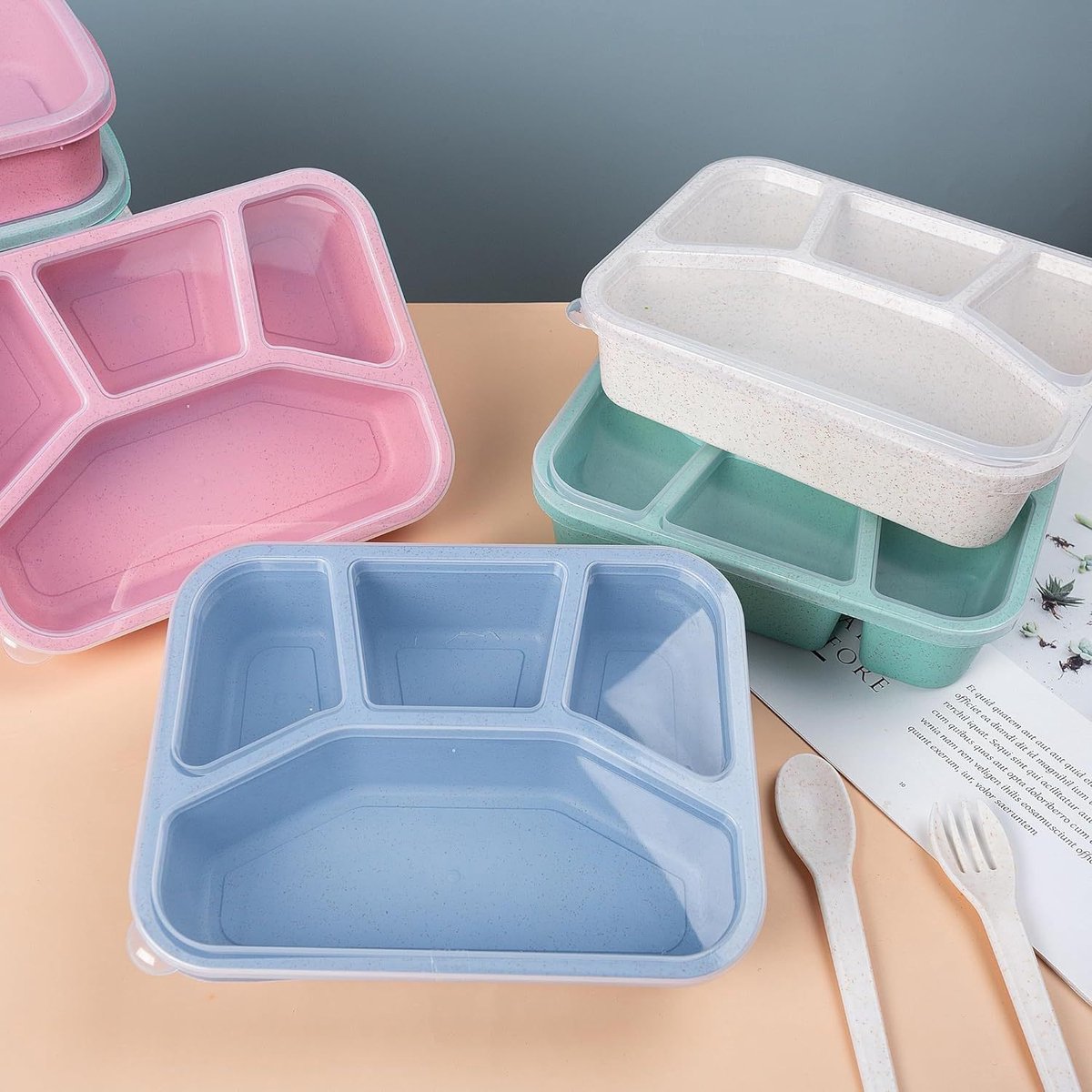 4-Pack Stackable Lunch Boxes – BPA-Free, Leakproof, Portion-Control Compartments