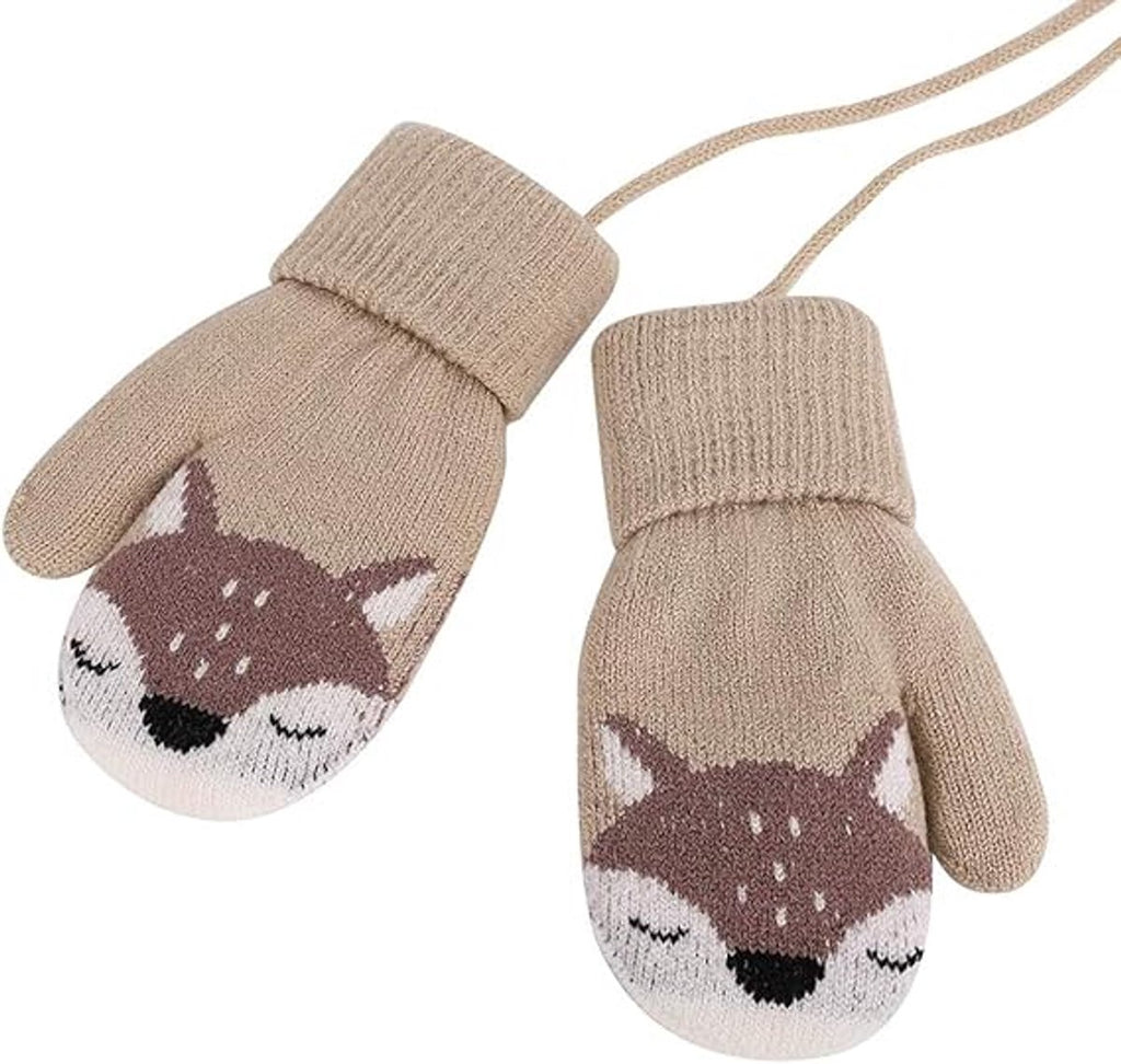 Winter gloves - Knitted gloves for boys and girls - Warm fleece lining - Suitable for children aged 0-3 years
