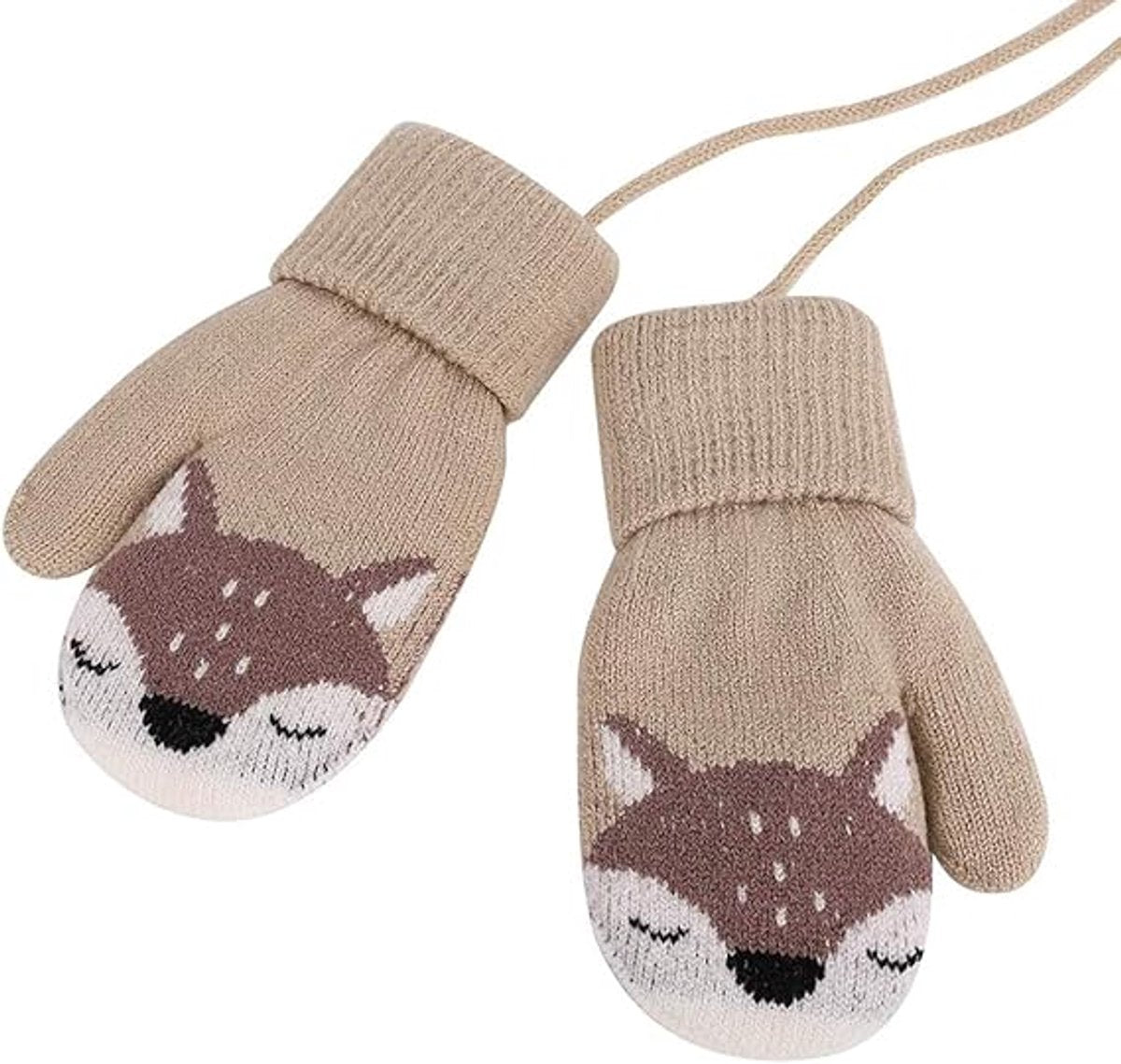 Winter gloves - Knitted gloves for boys and girls - Warm fleece lining - Suitable for children aged 0-3 years
