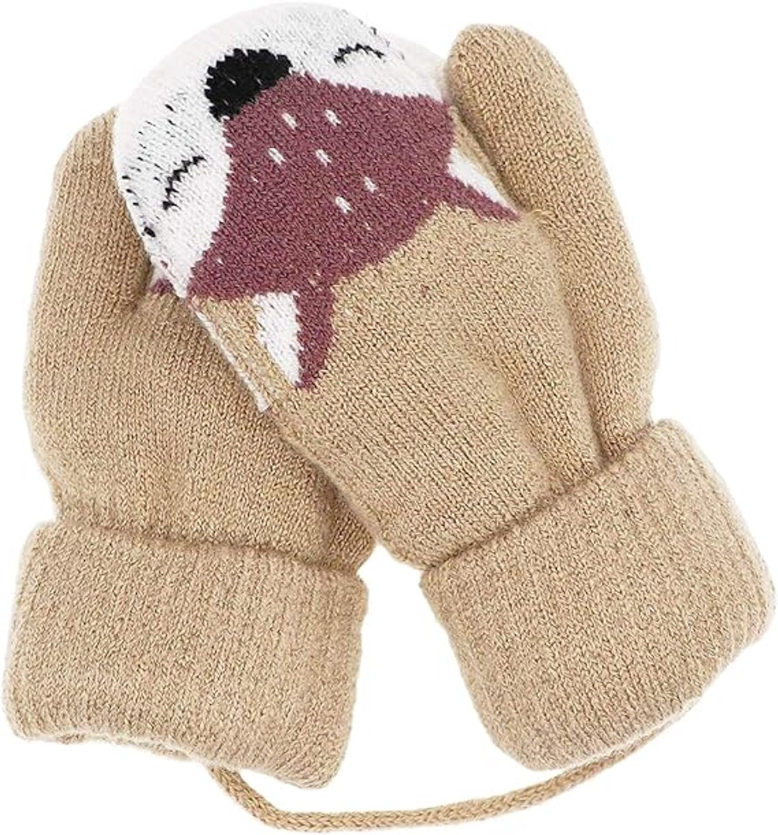 Winter gloves - Knitted gloves for boys and girls - Warm fleece lining - Suitable for children aged 0-3 years