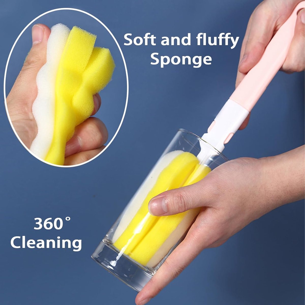 6 pieces baby bottle brushes and feeding bottle cleaning brushes for babies, toddlers, and preschoolers (Random color)