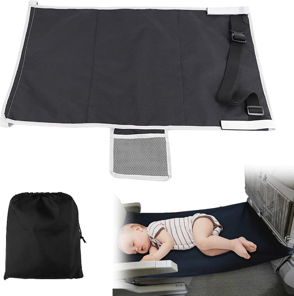 Airplane Bed - Baby Bed - Airplane Beds - Airplane Bed - Airplane Footrest - Must Have For Traveling - Ideal For Airplanes And Cars - Comfortable - Washable - Compact And Portable - Black