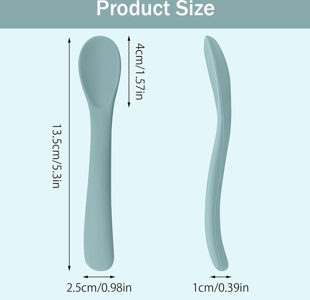Silicone Baby Spoons - 6 Pieces - Children's Spoons - BPA Free - Cutlery Spoon - Soft Spoons - Baby Cutlery - Children's Cutlery - Feeding Spoon - Spoons for Learning to Eat with Cutlery - Tablespoon