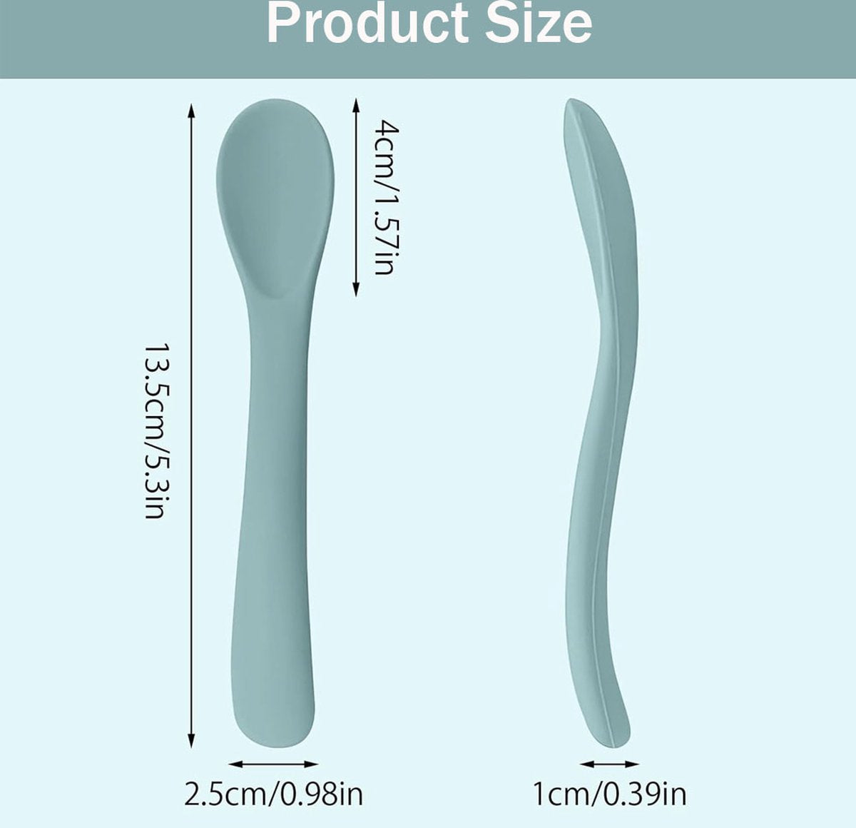 Silicone Baby Spoons - 6 Pieces - Children's Spoons - BPA Free - Cutlery Spoon - Soft Spoons - Baby Cutlery - Children's Cutlery - Feeding Spoon - Spoons for Learning to Eat with Cutlery - Tablespoon
