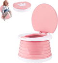 Potty - Child Potty - Toddler Potty - Potty with Lid - Toddler Potty with Lid - Trainer Toilet Seat - Potty for Children - Baby Toilet Seat - Children's Potty - Child-Friendly Design - For Boys and Girls - Portable - Foldable - Pink