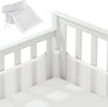 Baby Crib Bumper Set - Set of 2 - Bed Bumper - Bed Side Protectors - Anti-Bump Edge - Breathable Mesh - Baby Safety - Head Protector - Crib Bumper - 320x27cm & 150x27cm - White