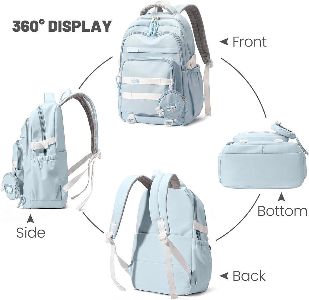 Waterproof backpack for girl - Girl's Backpack - School backpack - lightweight school bag - School bag - Girls School Student School Bag - Large capacity backpacks for Girls and Boys - Teenagers - High School backpacks - Blue