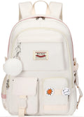 30L School Backpack – Multi-Compartment Laptop Bag (White)