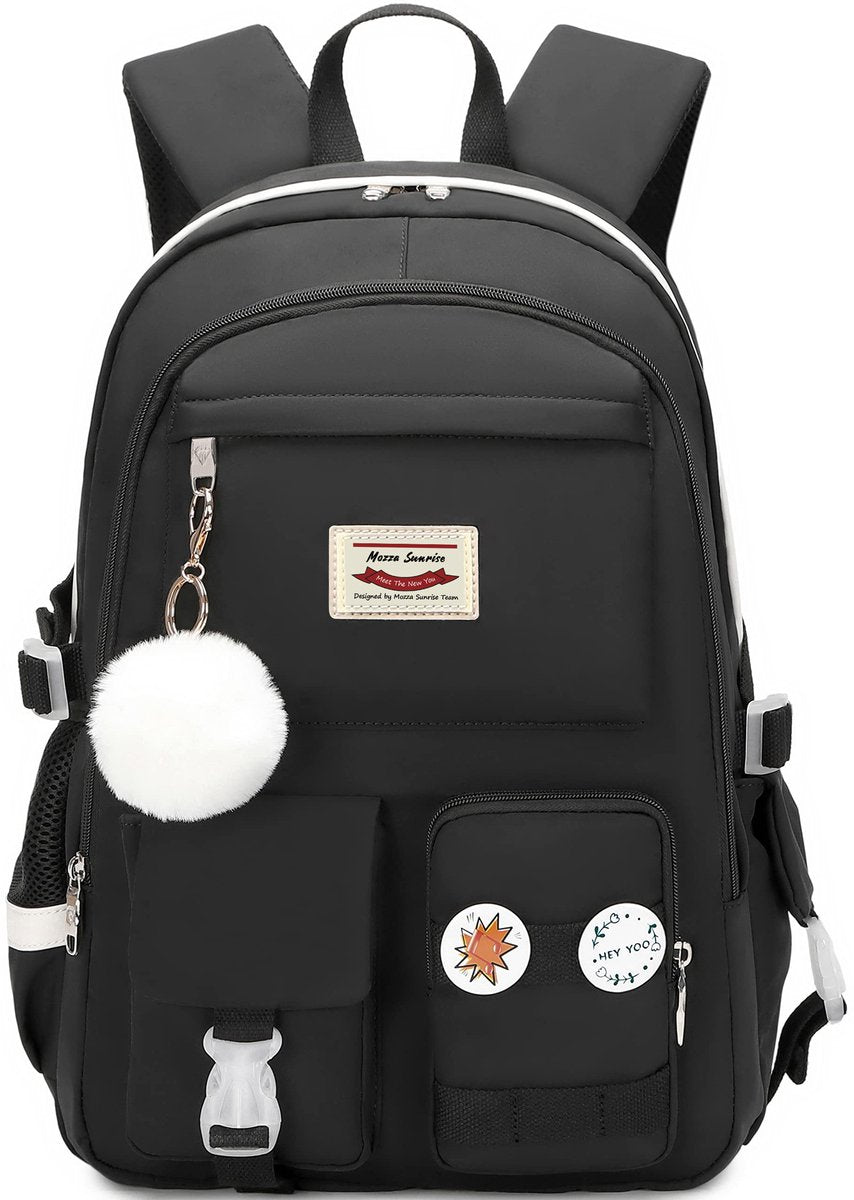 30L School Backpack – Multi-Compartment Laptop Bag (Black)