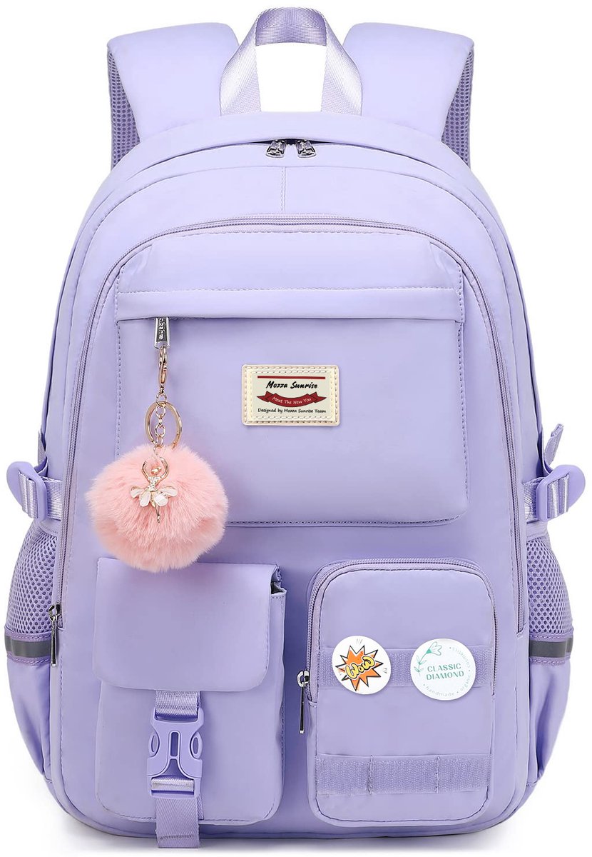 30L School Backpack – Multi-Compartment Laptop Bag (Purple)