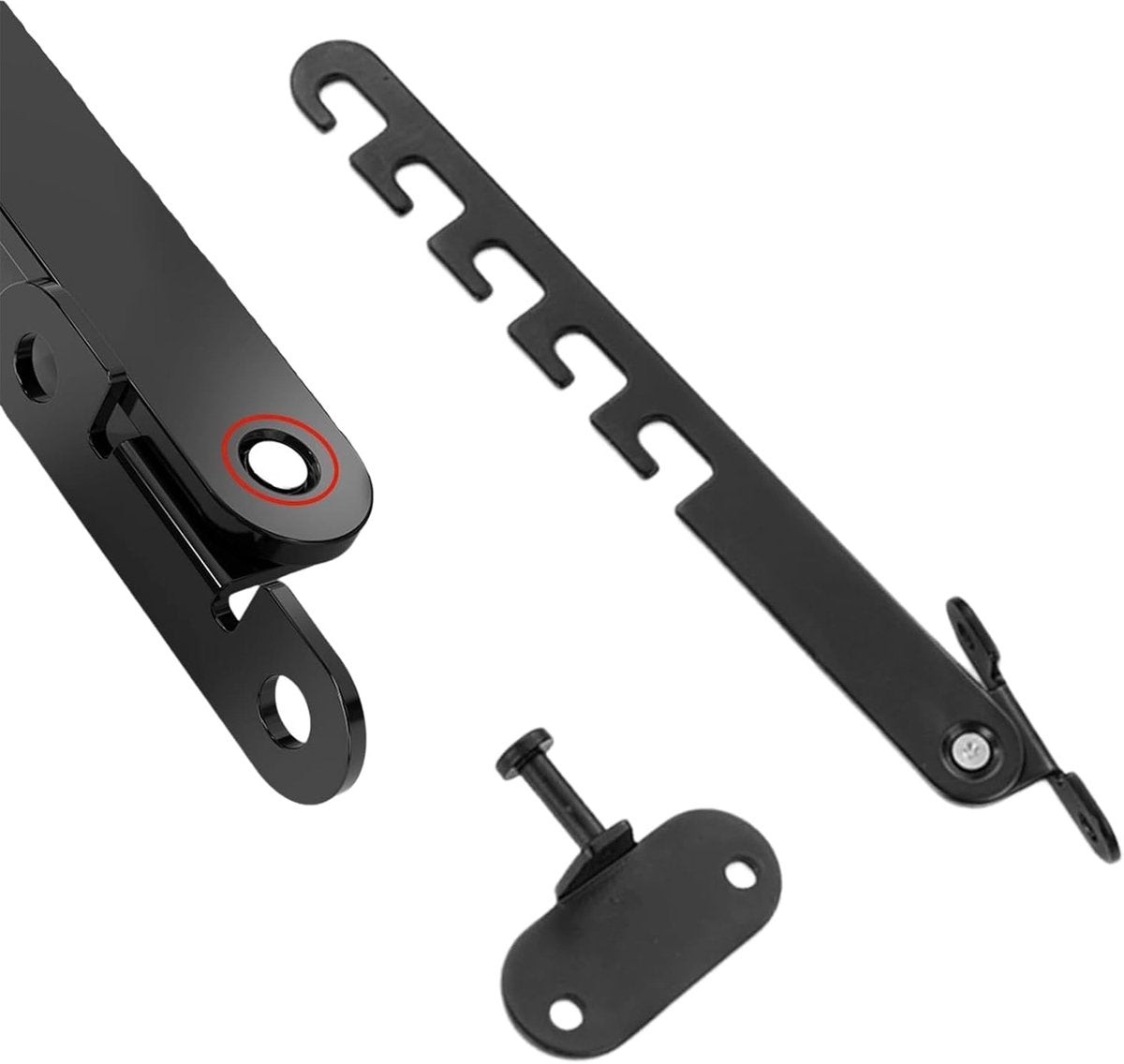 Window Restrictor Stays 2 Pack – Adjustable Window & Door Safety Limiters (Black)