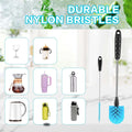 3-Piece Bottle Cleaning Brush Set – Long Handle, Straw & Crevice Brushes (Blue)