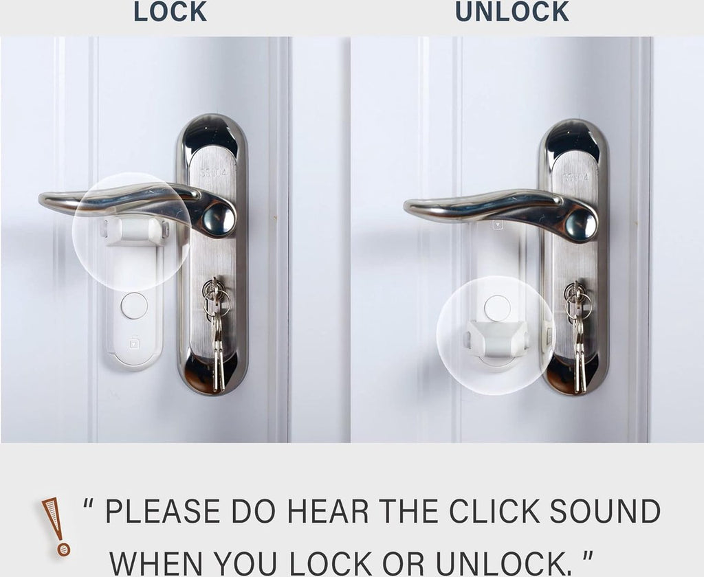 2 Pieces - Door lock - Door handle locks for childproof & pet-proof - Door handle locks for toddlers - Baby safety locks for toddlers