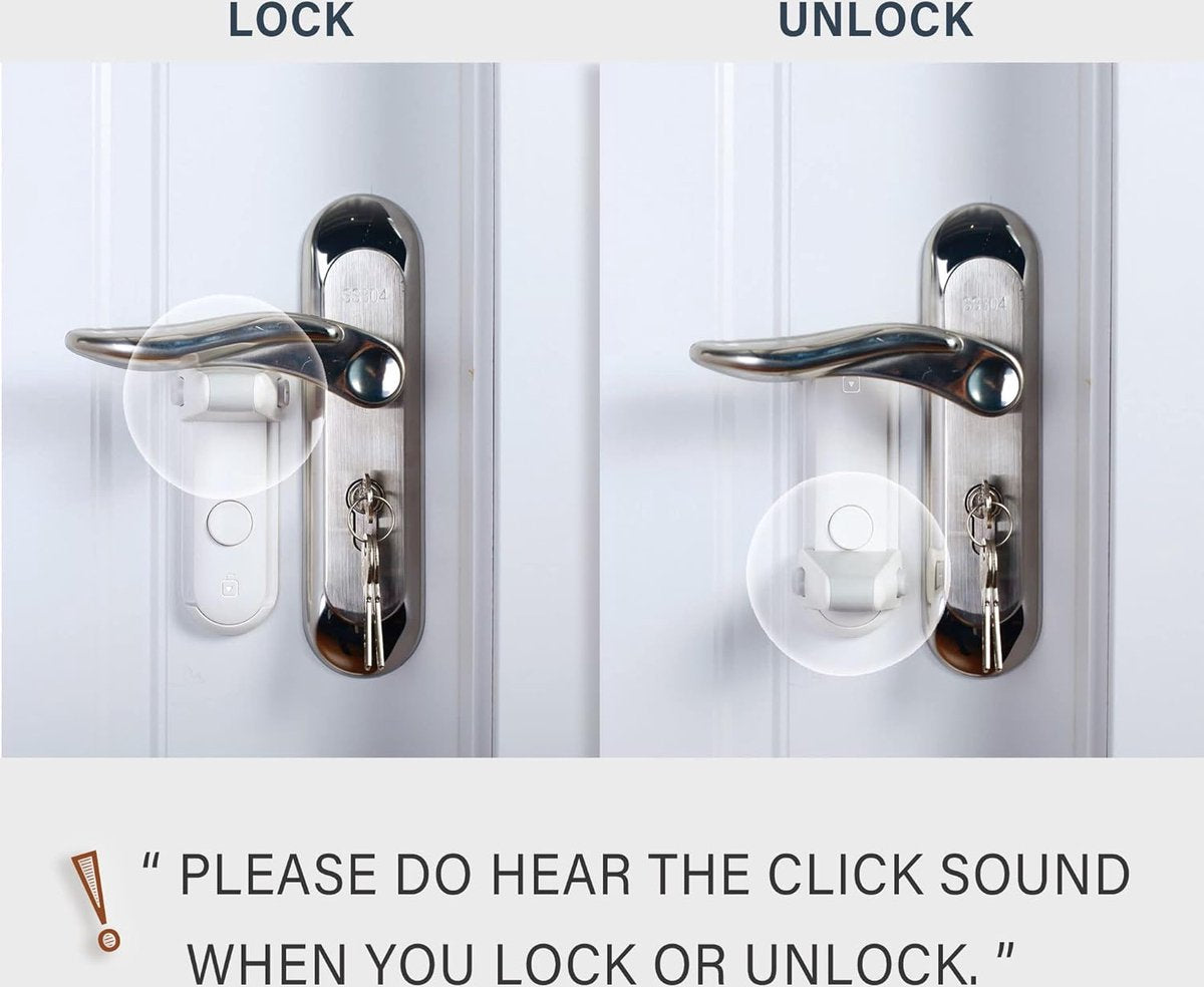 2 Pieces - Door lock - Door handle locks for childproof & pet-proof - Door handle locks for toddlers - Baby safety locks for toddlers