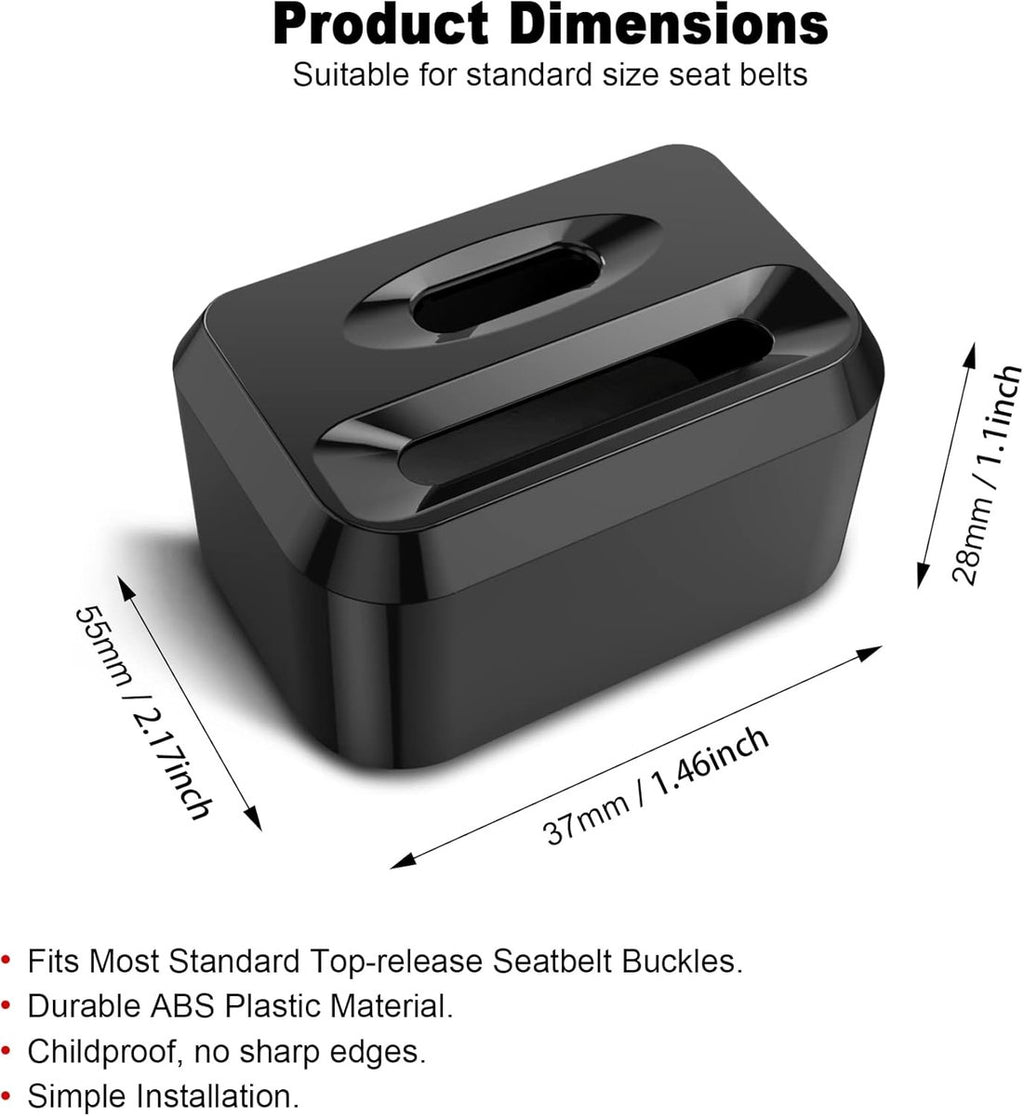 Child Safety Seat Belt Buckle Covers 2 Pack – Car Seat Belt Lock Protectors (Black)