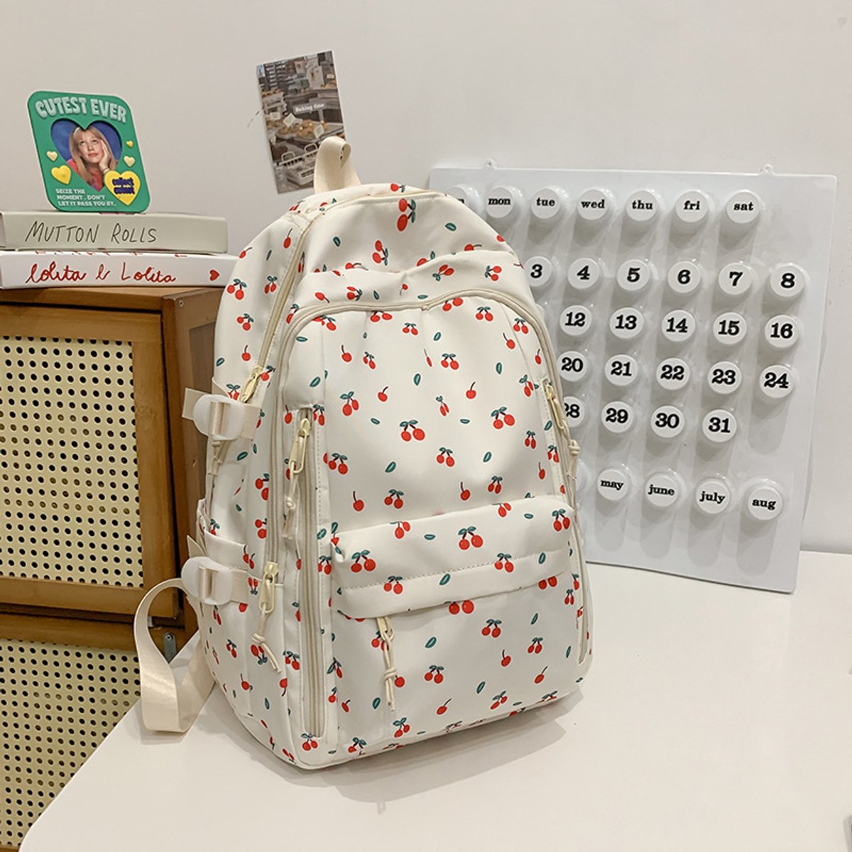 20L School Backpack – Lightweight Tablet & Everyday Bag (Cherry)