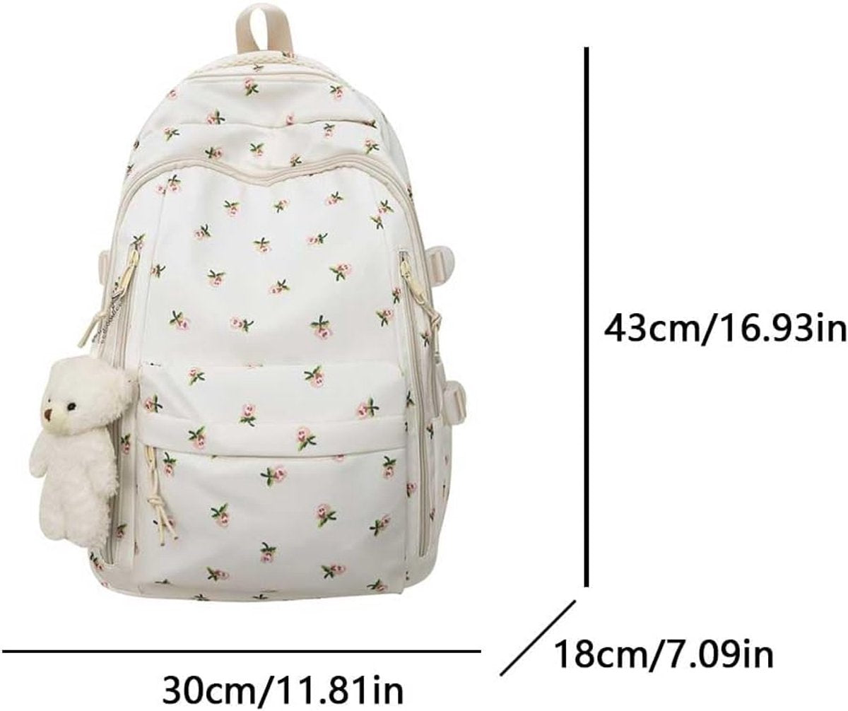 20L School Backpack – Lightweight Tablet & Everyday Bag (Rose Print)