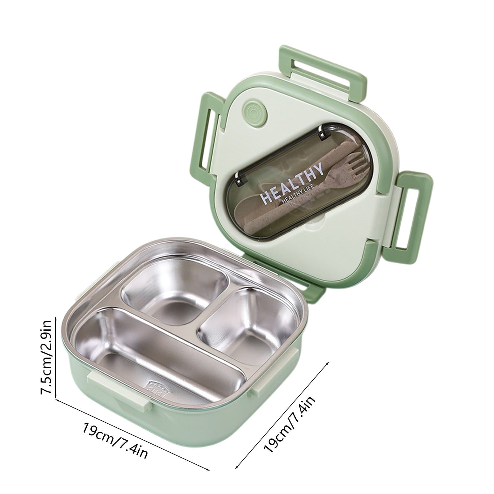 Aespoir Lunch Box, Toddler Lunch Box, Leak-Proof, Four-Sided Clasp for School,Camping,Travel, 7.5x7.5x3 In,Purple