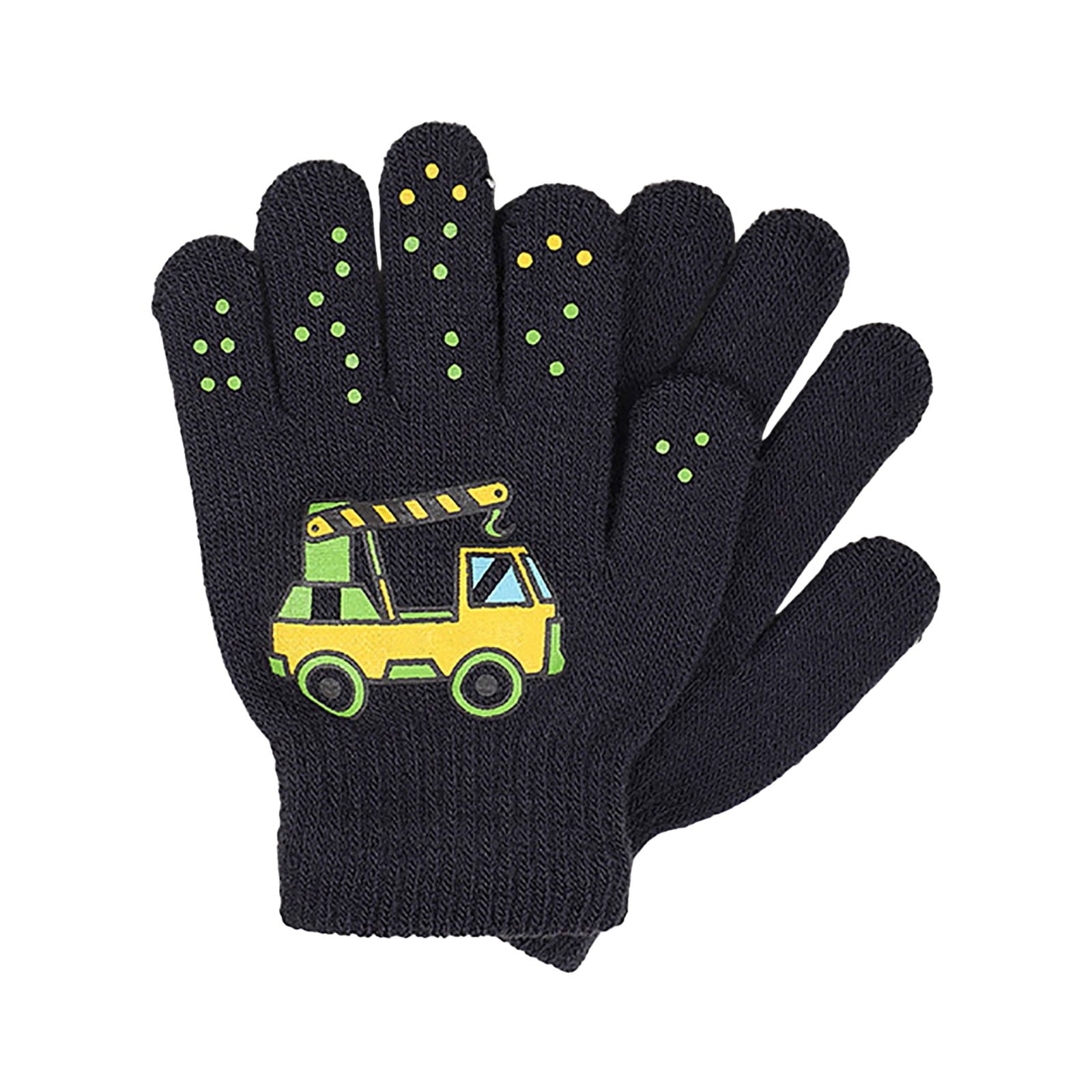 GXWEA 2T Gloves Kids Waterproof Gloves Kids Gloves Winter Gloves Thick Gloves Stretchy Warm Gloves Boys Girls 6-11 Year