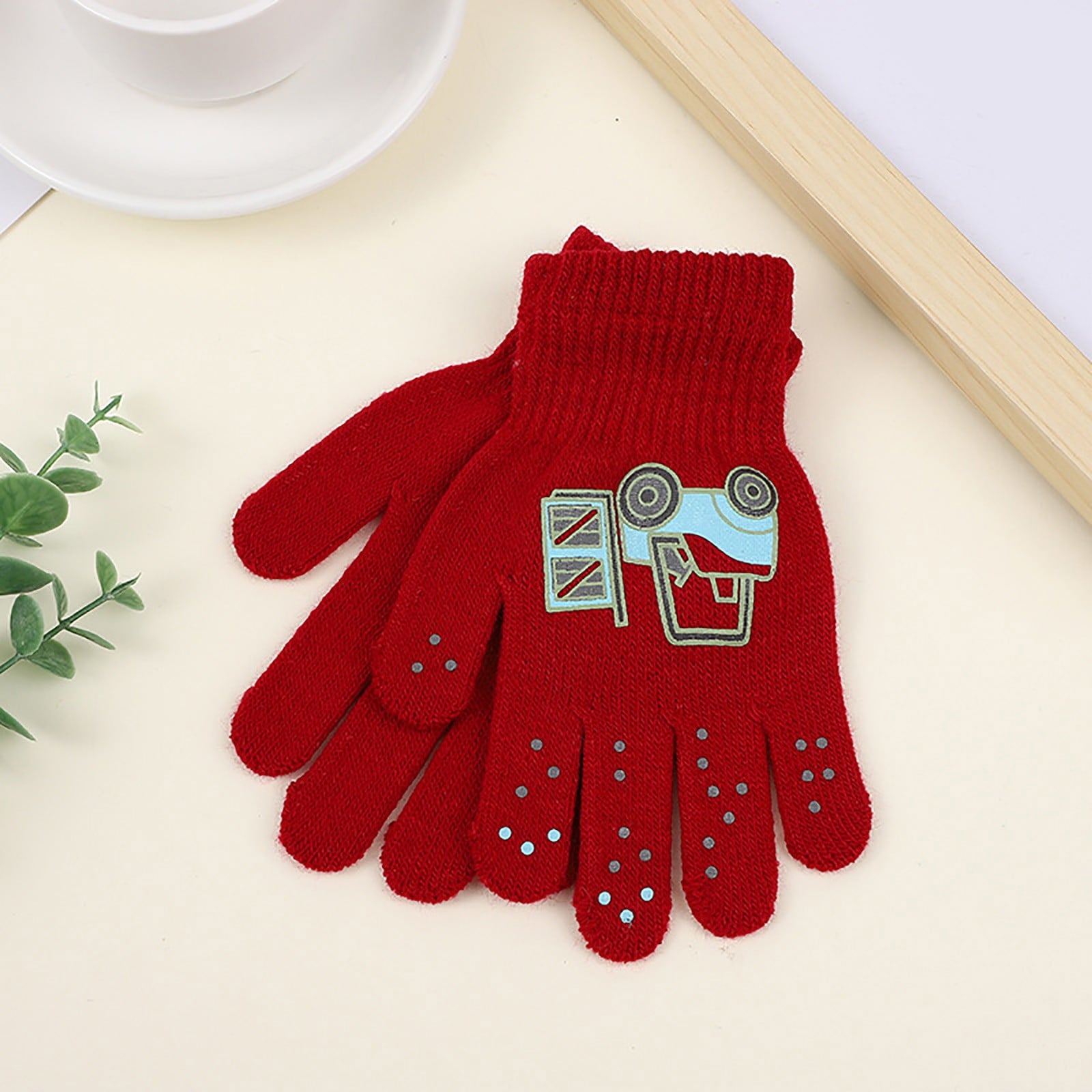 GXWEA 2T Gloves Kids Waterproof Gloves Kids Gloves Winter Gloves Thick Gloves Stretchy Warm Gloves Boys Girls 6-11 Year