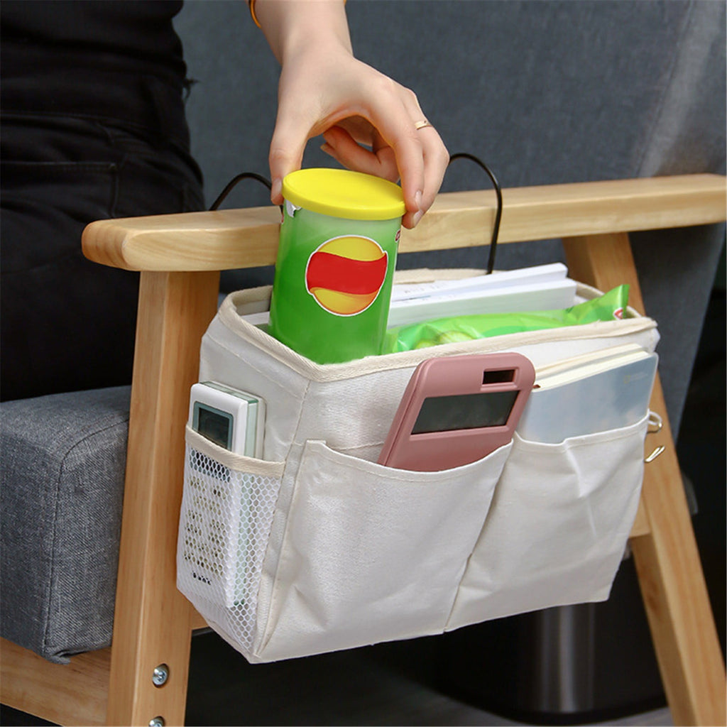Jierger Bedside Caddy Hanging Bed Organizer Storage Bag Pocket for Bunk and Hospital Beds, College Dorm Rooms Baby Bed Rails, Camp 4 Pockets
