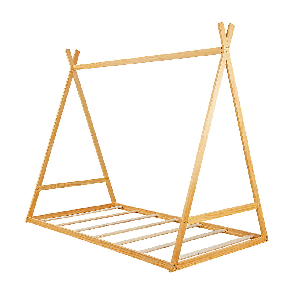 NNEDSZ Kids Tent Montessori Toddler Floor Bed Wooden Bedframe-0