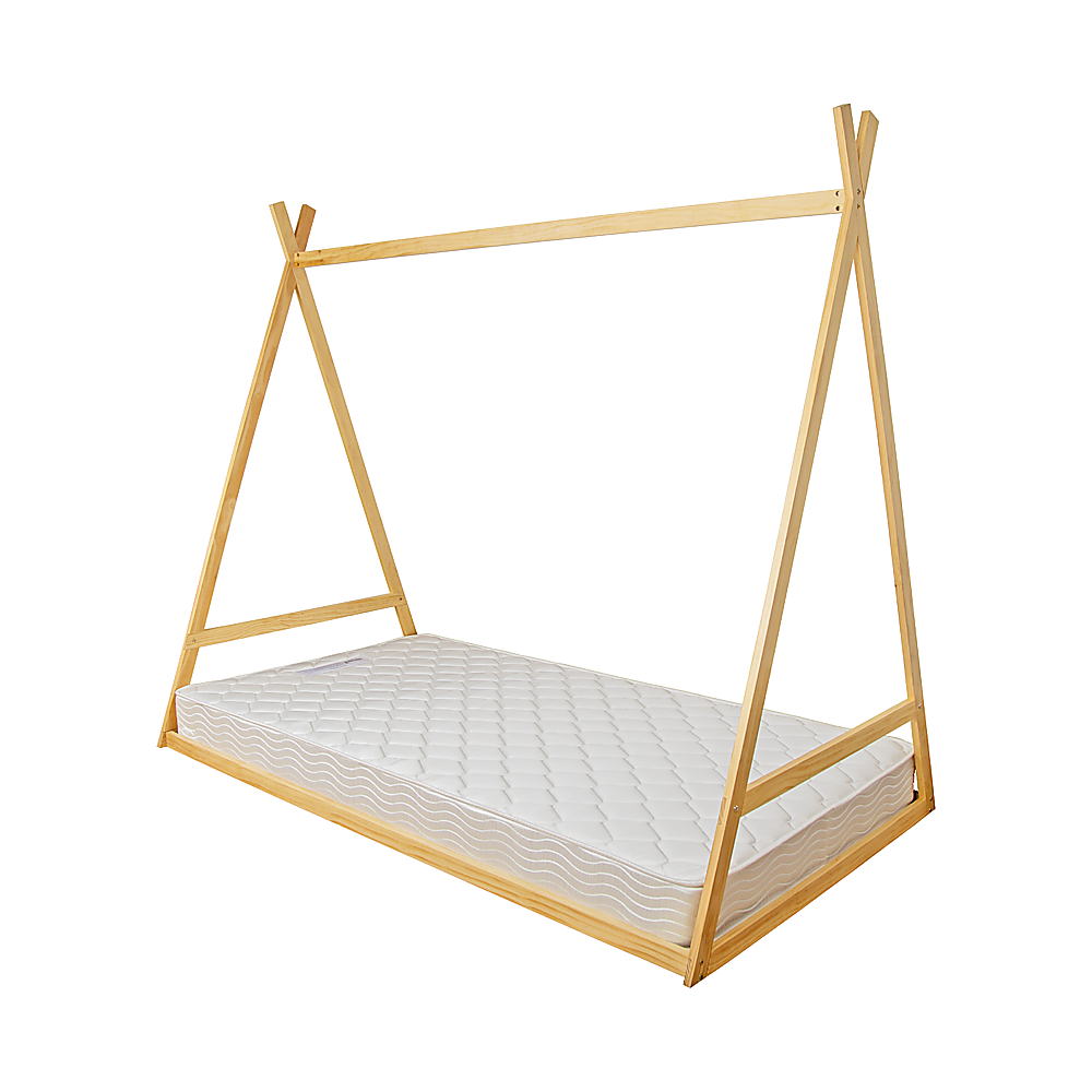 NNEDSZ Kids Tent Montessori Toddler Floor Bed Wooden Bedframe-3