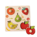 Fruit Hand-Grip Puzzle Board – Educational Shape Matching Toy for Early Learning, 14.5cm Square Design