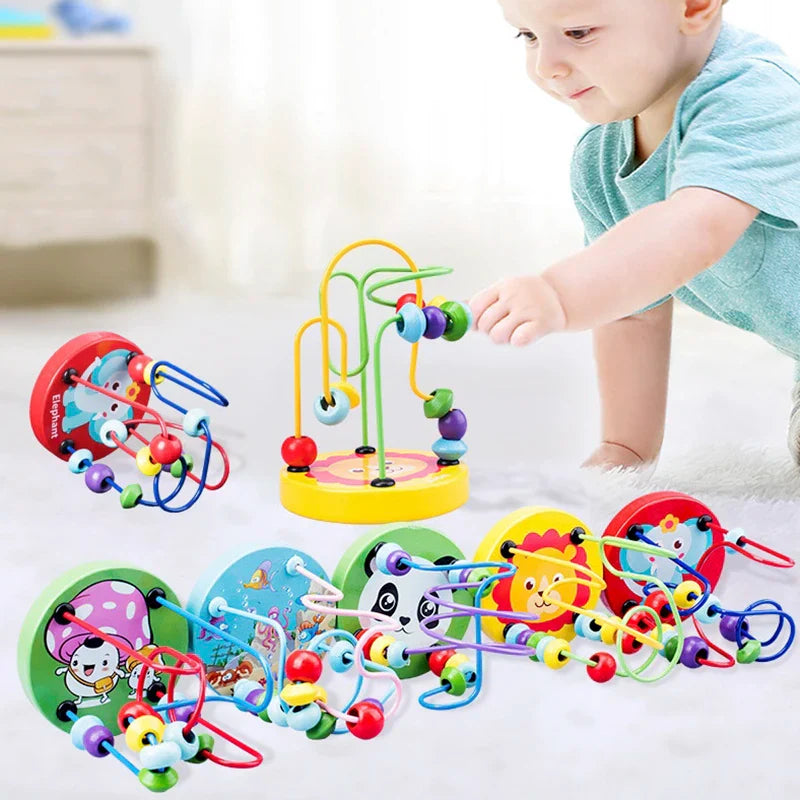Wooden Bead Wire Maze Toy-0