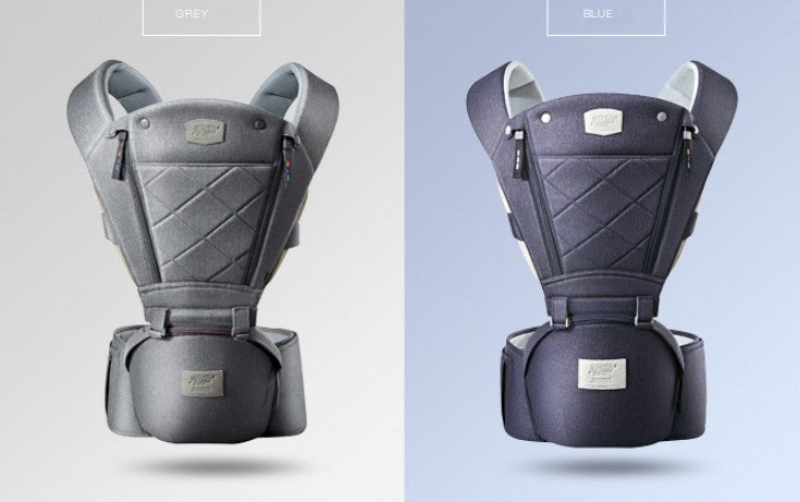 Baby Carrier with Bass Bear Hip Seat – Front Carry, Adjustable & Comfortable