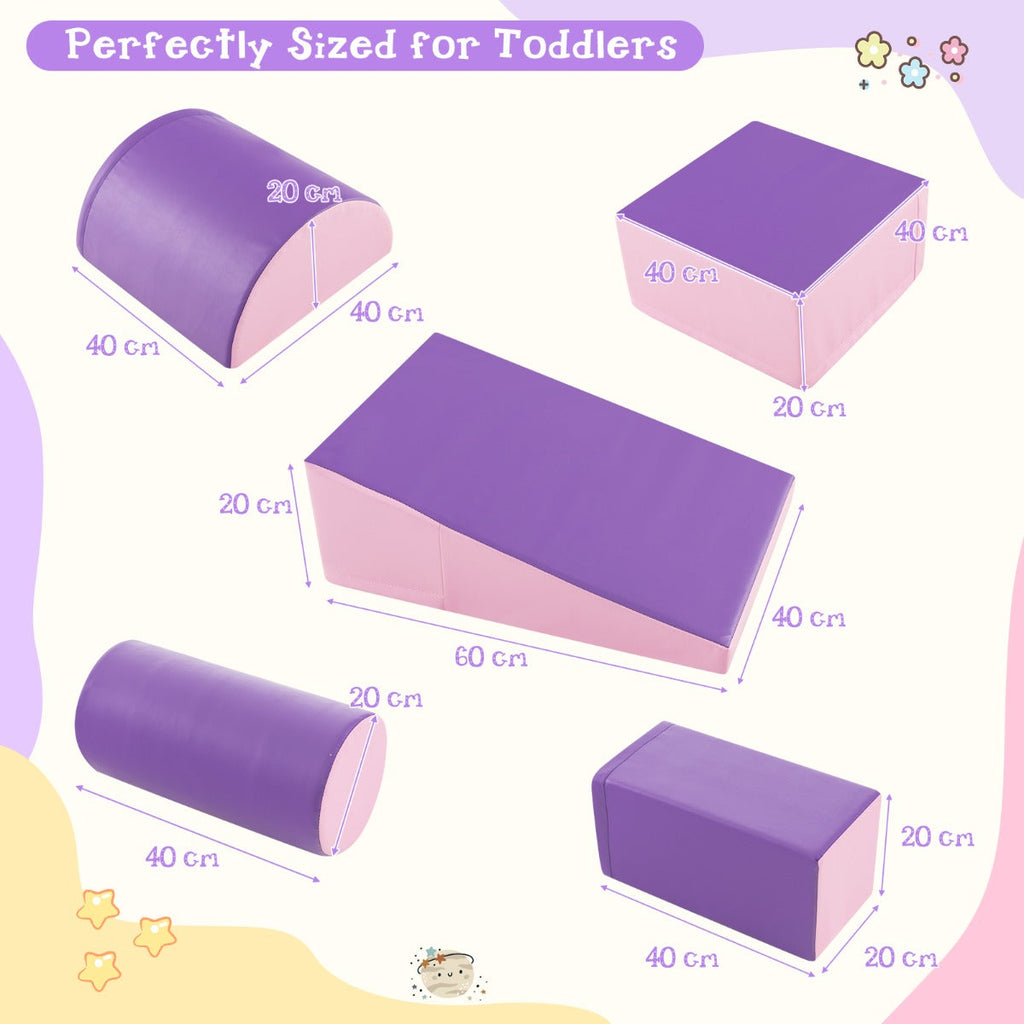 purple kids foam climb and crawl playset indoor toy