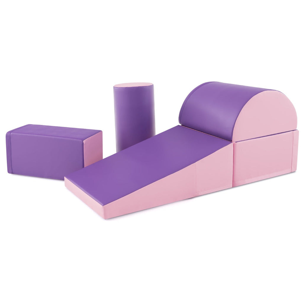 purple kids foam climb and crawl playset indoor toy