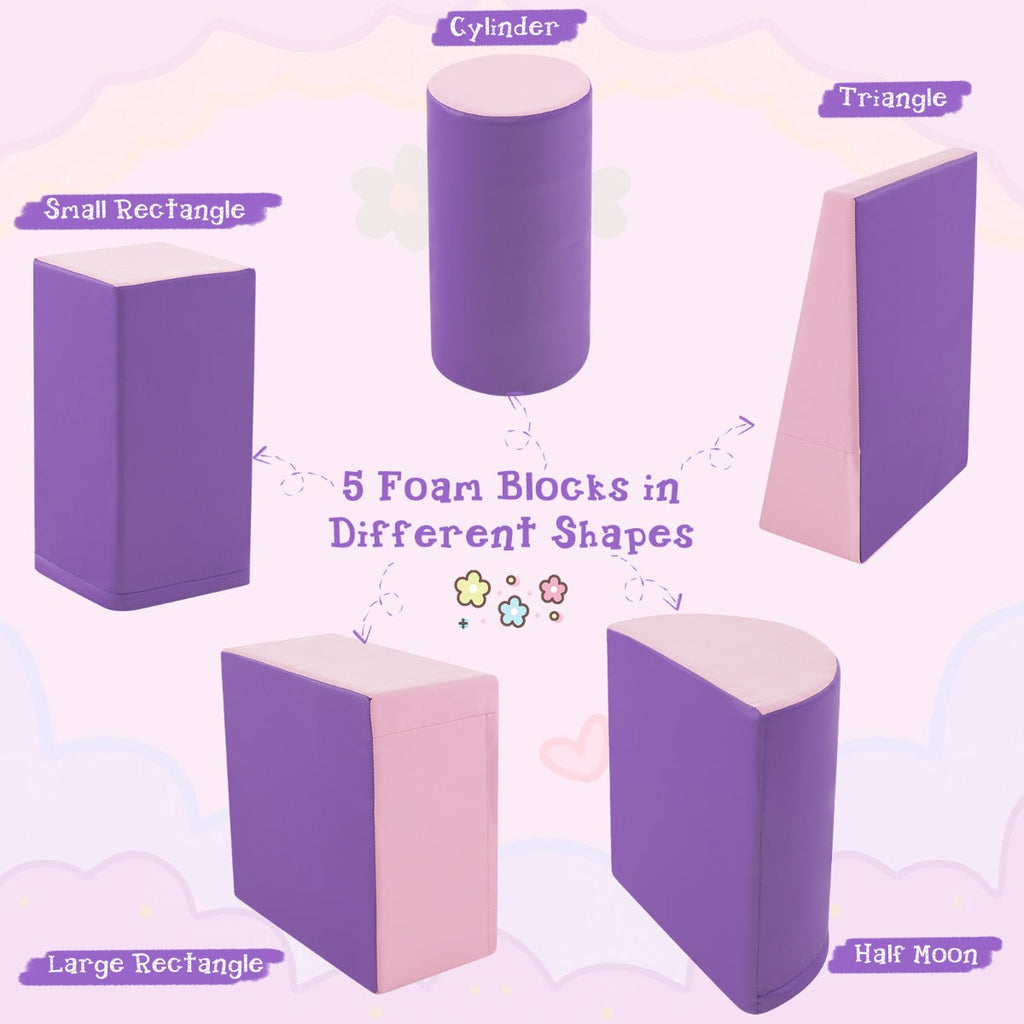 purple kids foam climb and crawl playset indoor toy