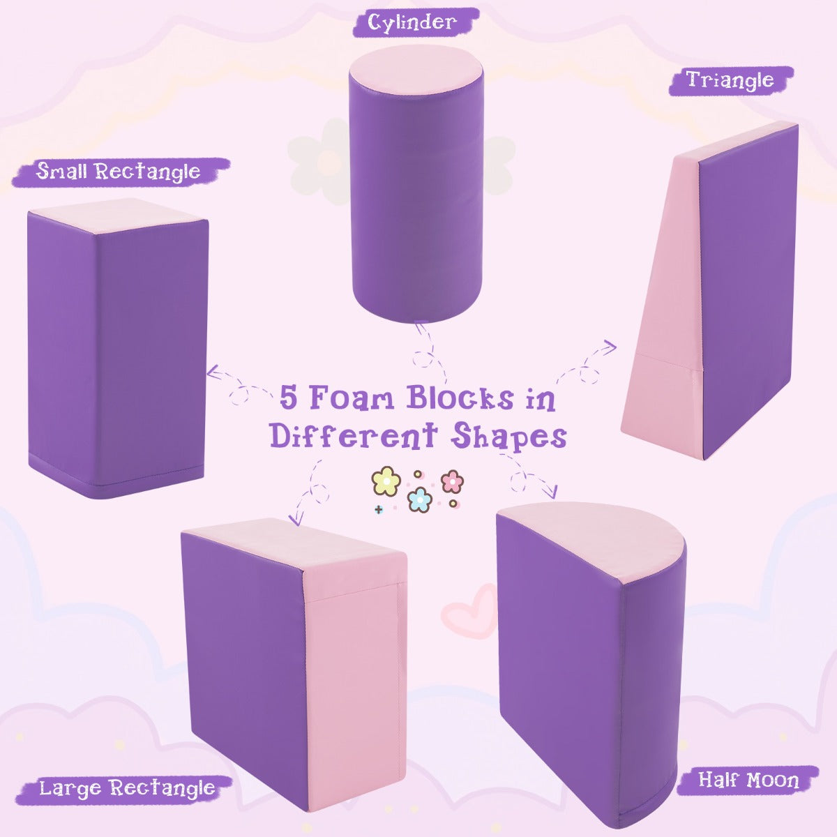 purple kids foam climb and crawl playset indoor toy