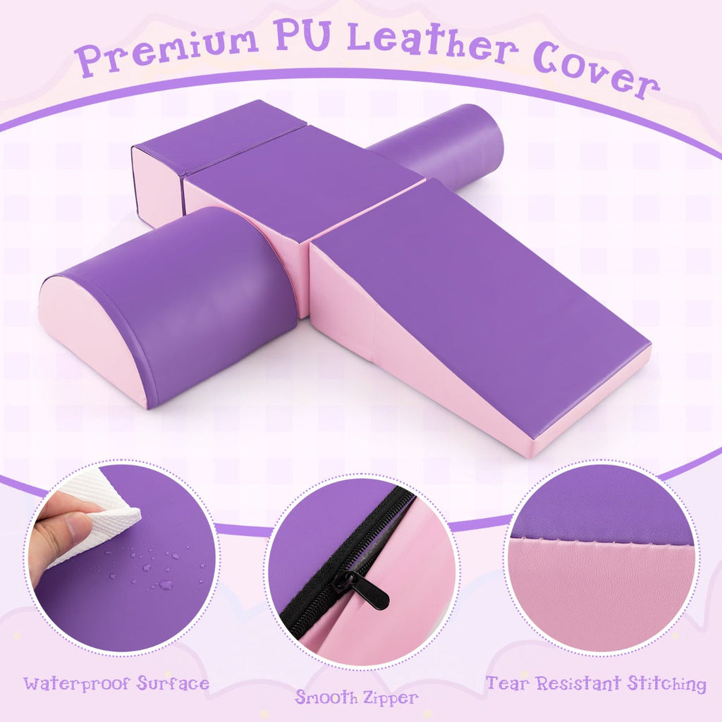 purple kids foam climb and crawl playset indoor toy