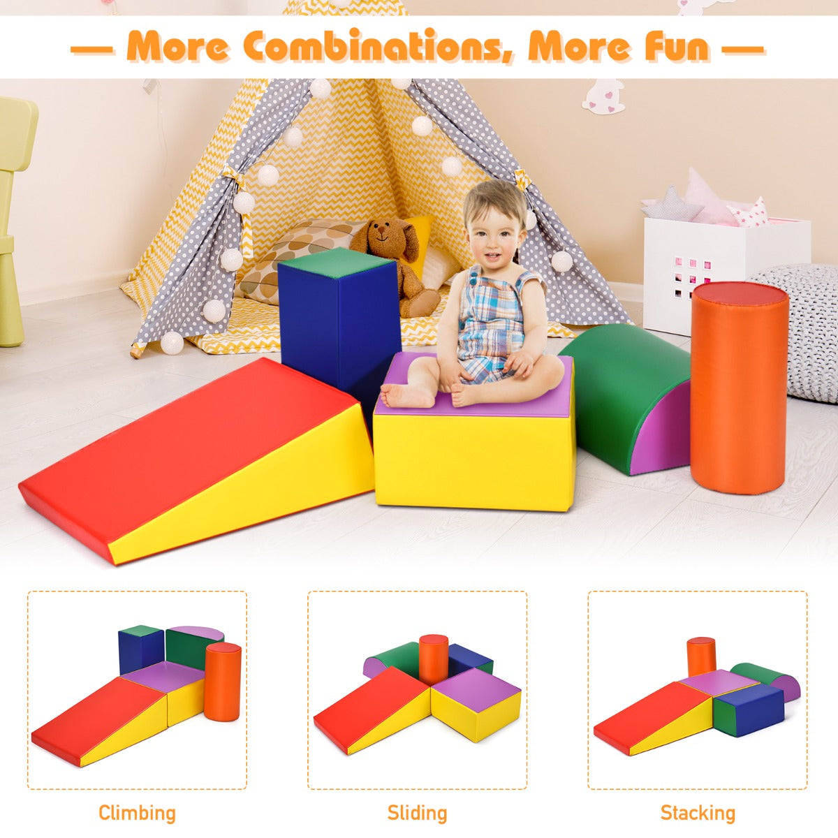 kids foam climb and crawl playset indoor activity toy
