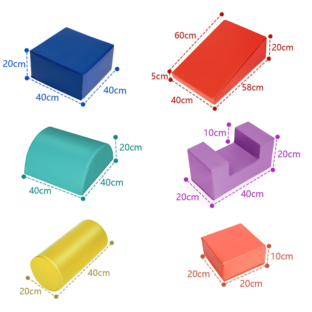 NNECW 6 Pieces Indoor Climb and Crawl Activity Playset  for Kids-Red-3